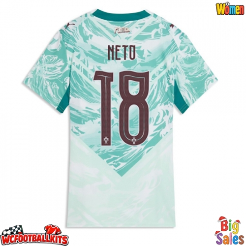 Portugal Pedro Neto #18 Replica Away Stadium Shirt for Women World Cup 2026 Short Sleeve